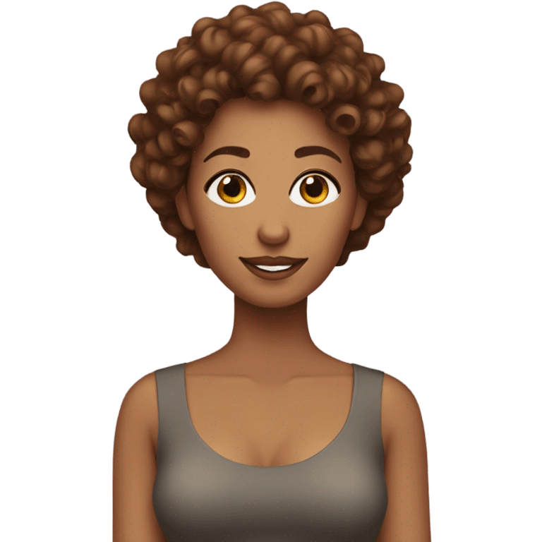 Brown curly hair wife emoji