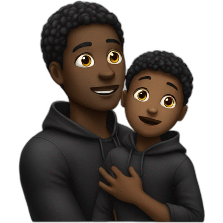 Black thief loving child emoji