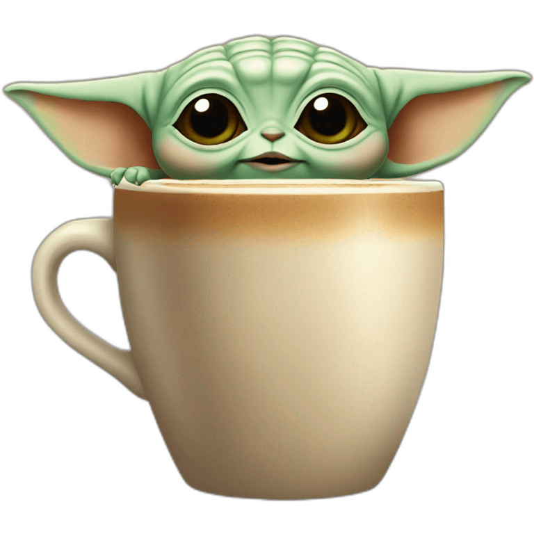 Baby yoda drink coffee emoji