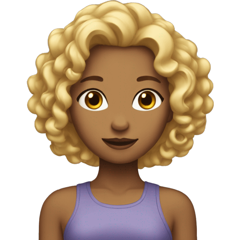 Girl with blond curly hair  emoji