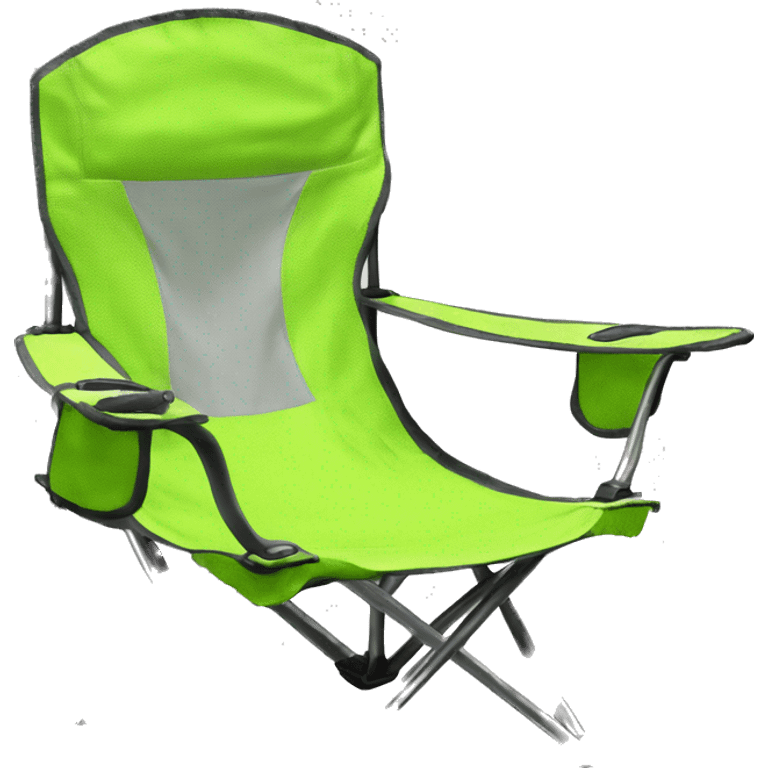 Realistic lime green camping chair isolated.  emoji