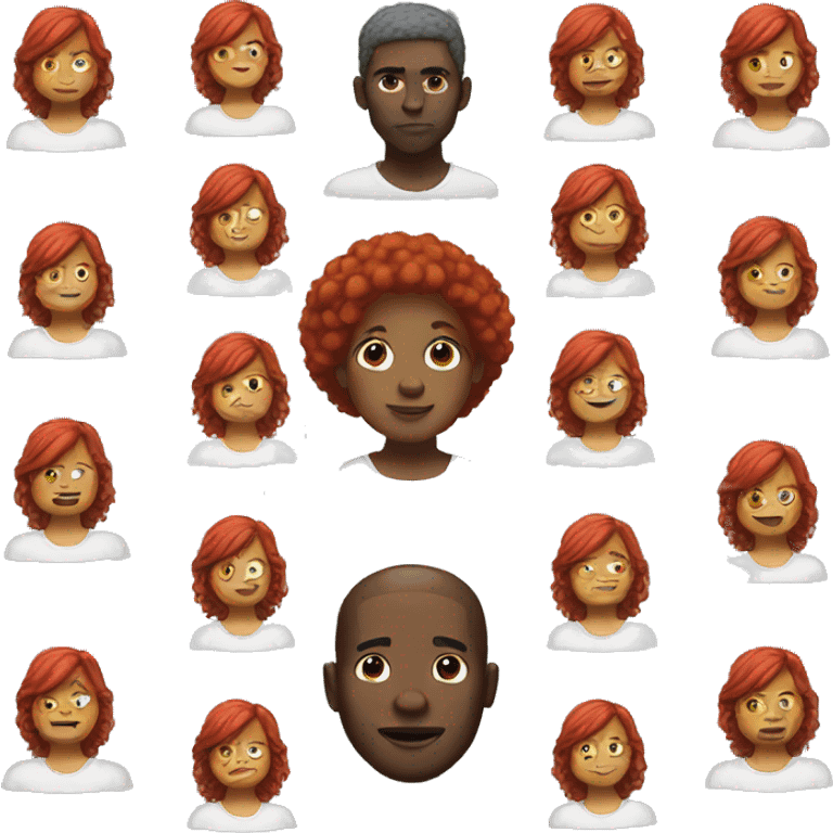 Black man with red hair girl emoji