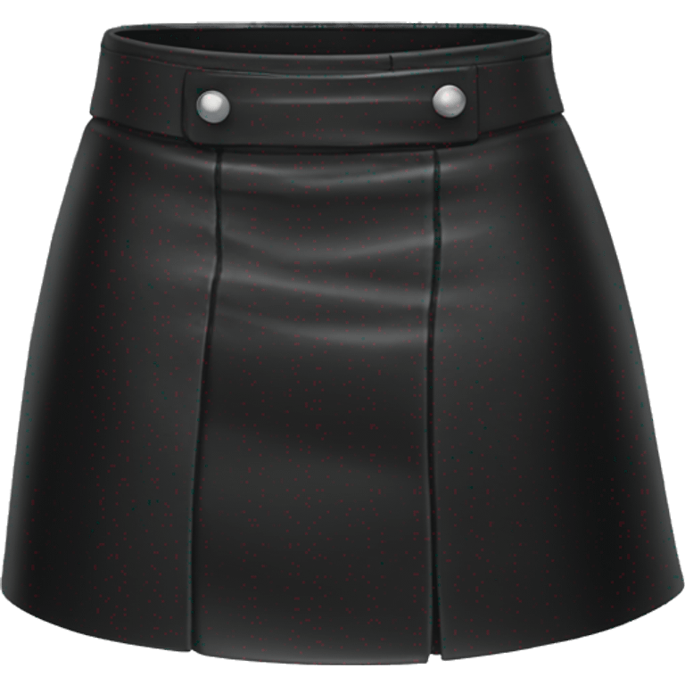 Mini black leather skirt  emoji