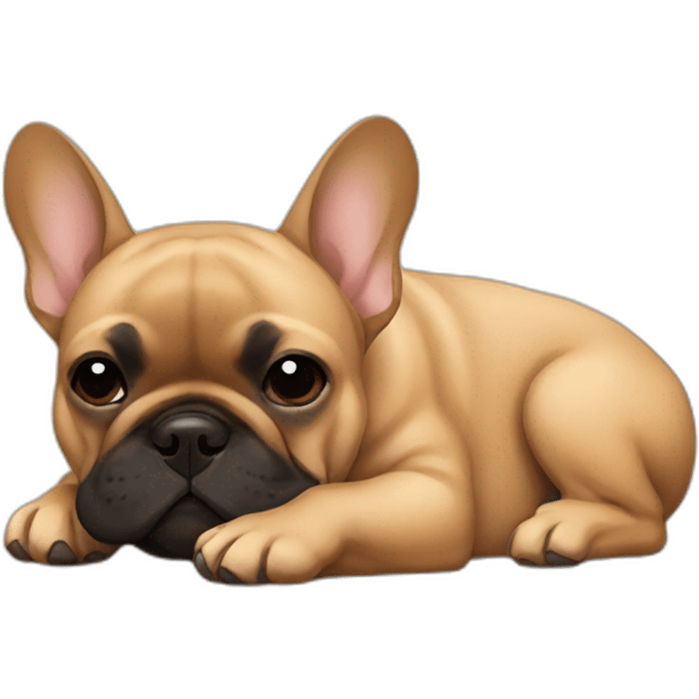 Sleeping Light Brown and black French bulldog emoji