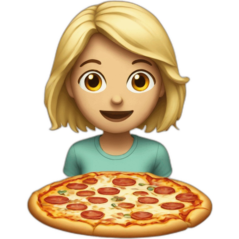 a female eating pizza emoji