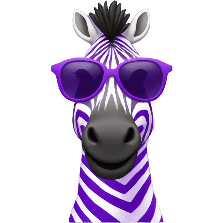 Purple zebra with sunglasses emoji