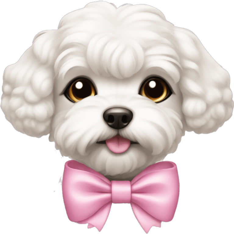 schichon puppy pink bow  emoji