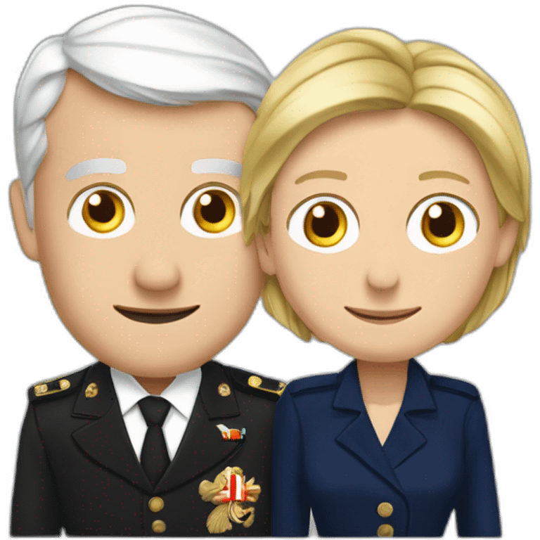 Marine lepen avec Emmanuel Macron qui s’en brasse emoji