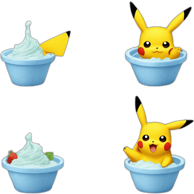 Pikachu qui mange un glace emoji