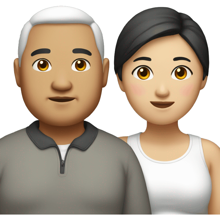 Fat asian couple emoji