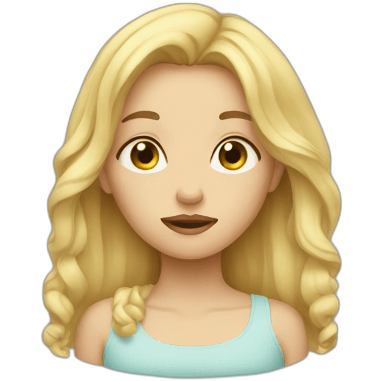 Tired blonde girl emoji