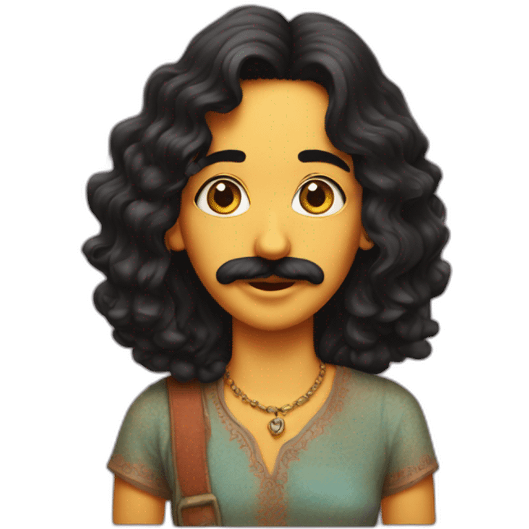 frank zappa as a teenage girl in india emoji