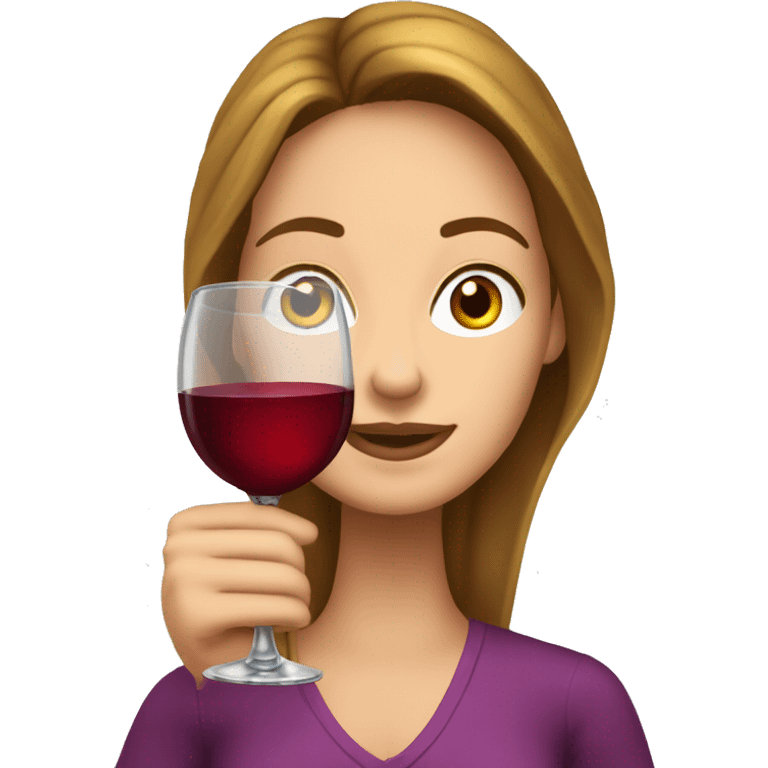 Bella con una copa de vino emoji