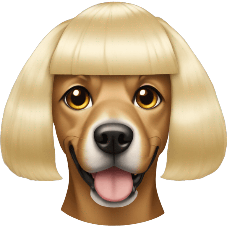 Dog with blonde wig emoji