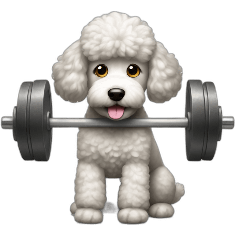 A poodle lifting a barbell emoji