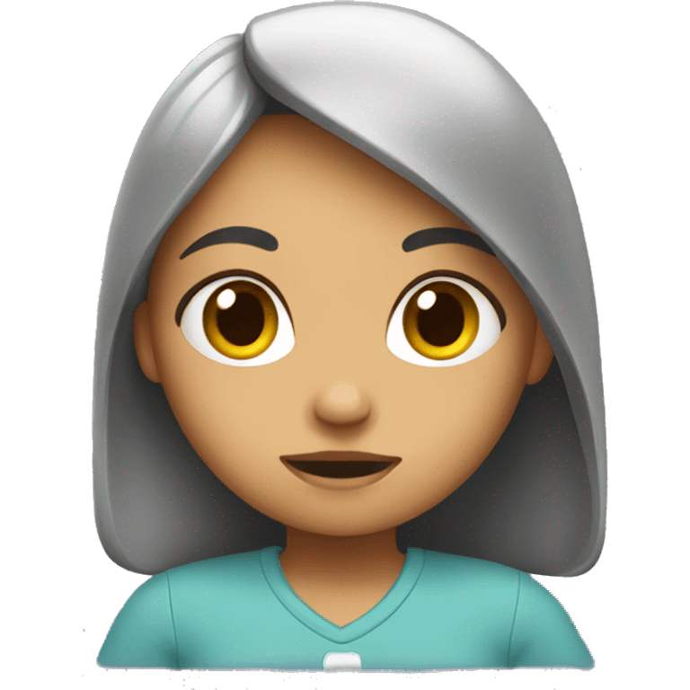 Girl waiting for play emoji