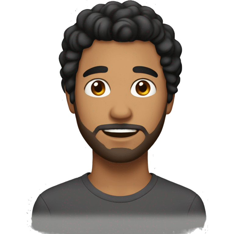 brown 24 year old guy with black hair and short beard emoji