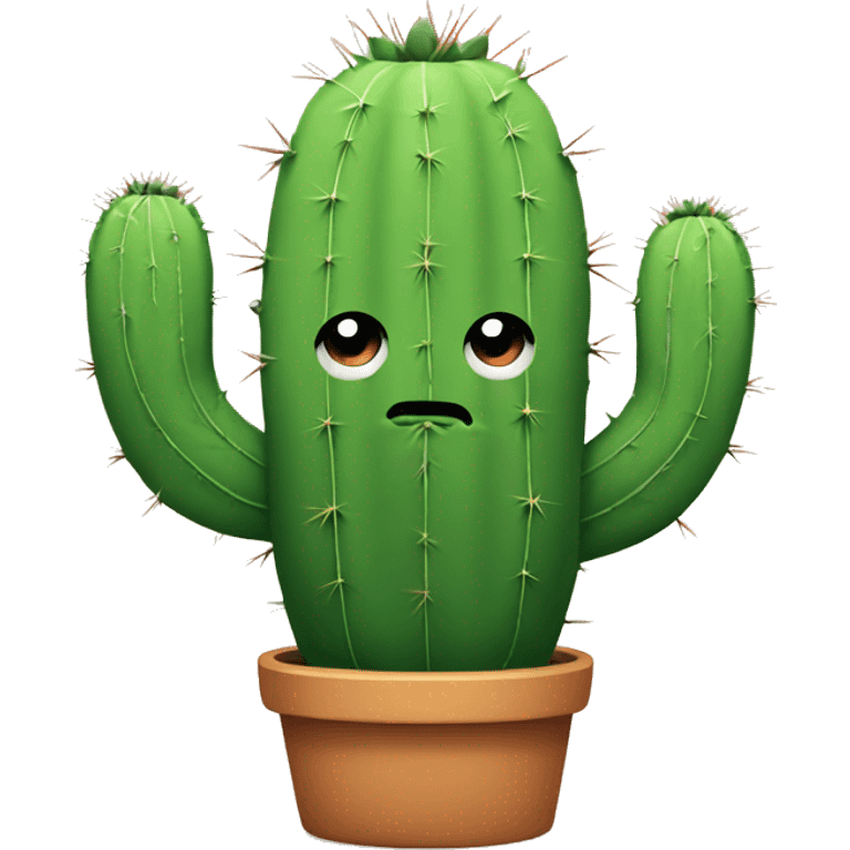 Cute grumpy cactus emoji