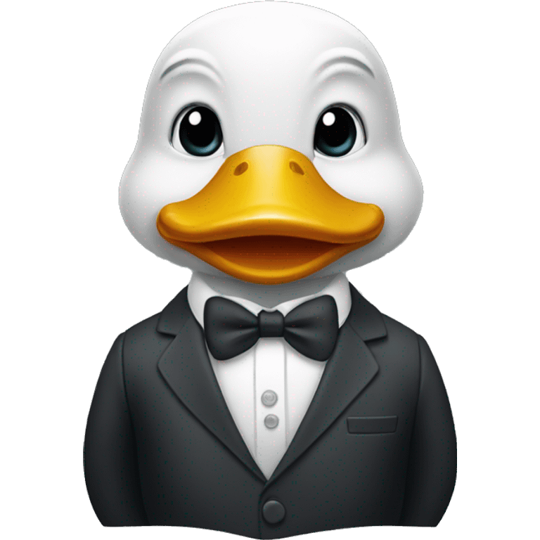 Duck wearing a suit emoji