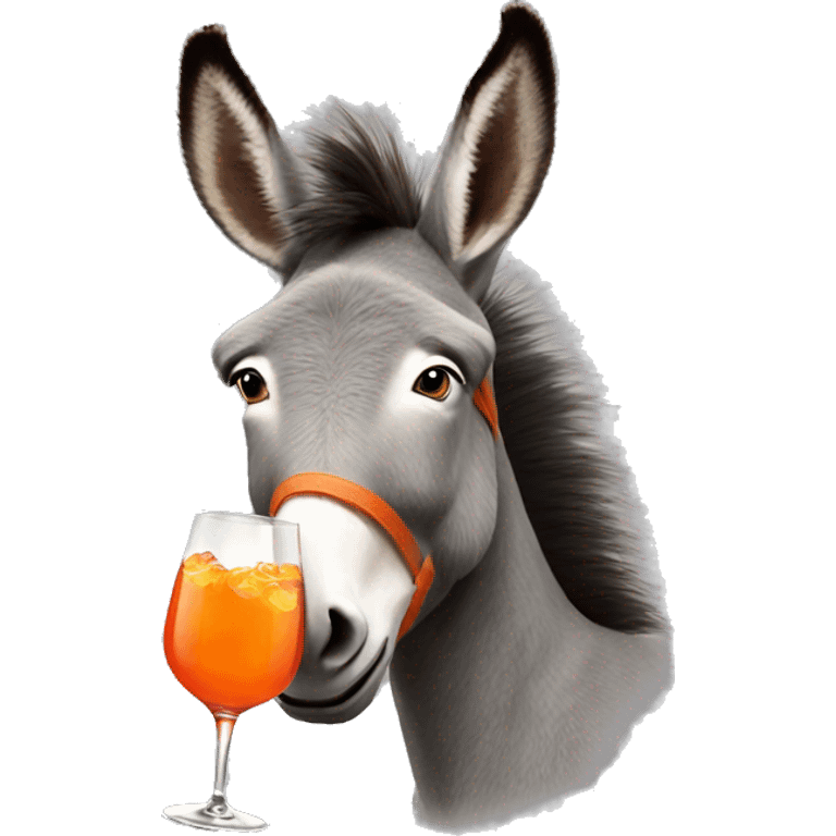 donkey holding an aperol spritz emoji