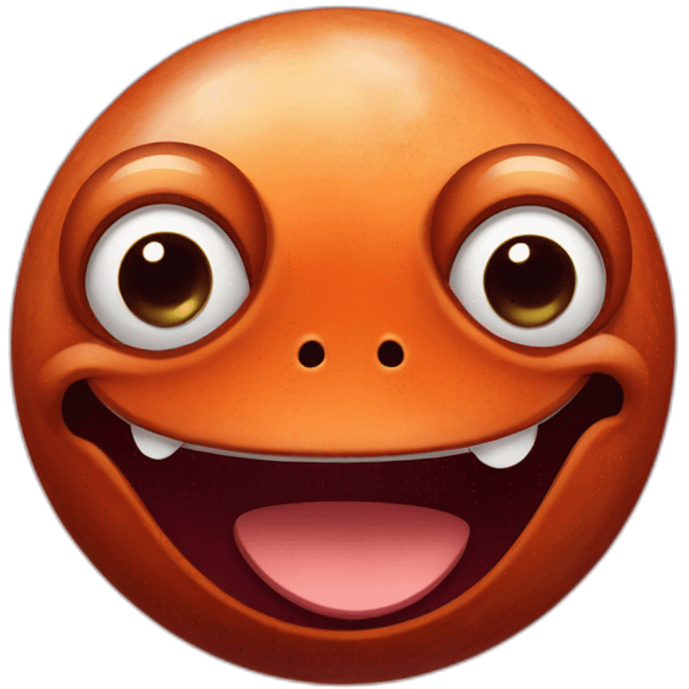 planet Mars with a cartoon smiling frog face with smiling eyes emoji