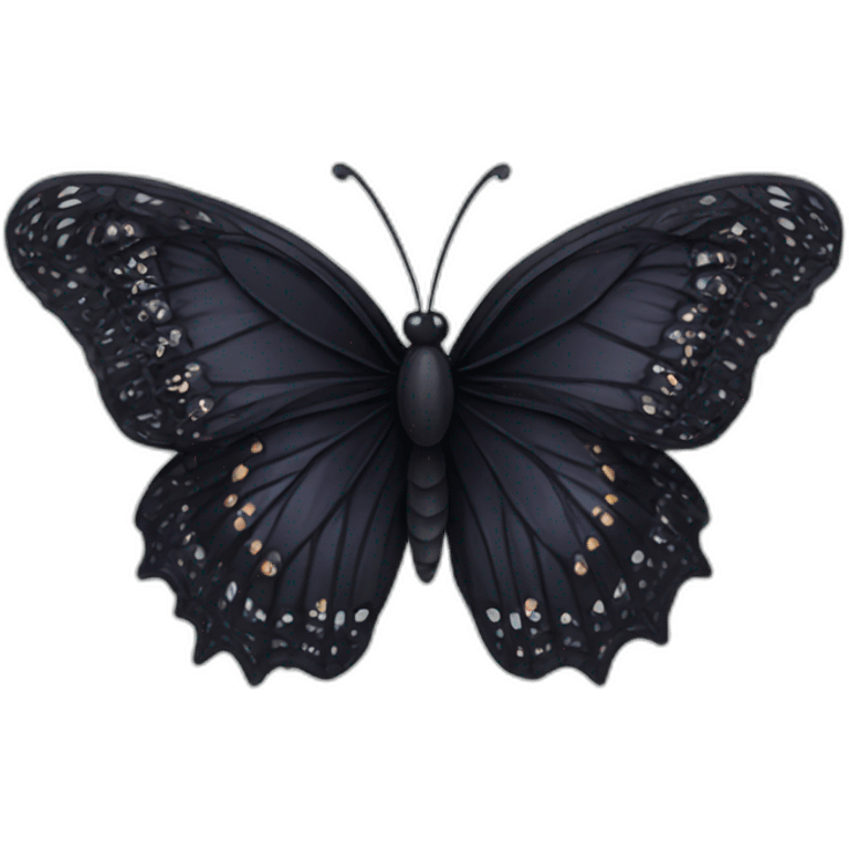 Black lace butterfly emoji