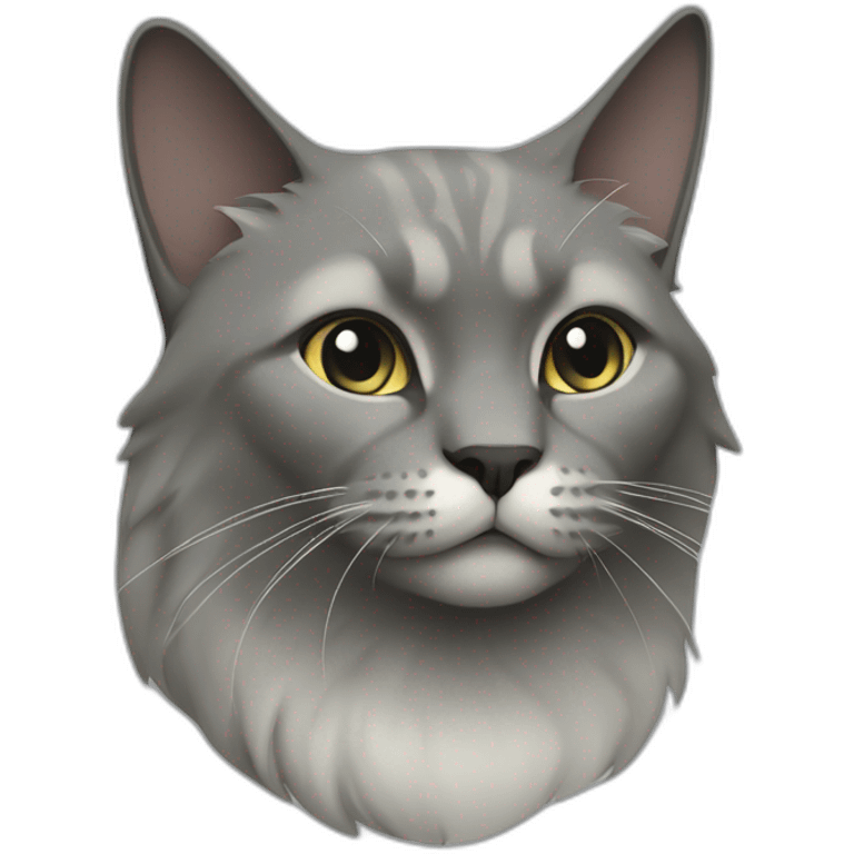 Norvegian cat, color smoke grey emoji