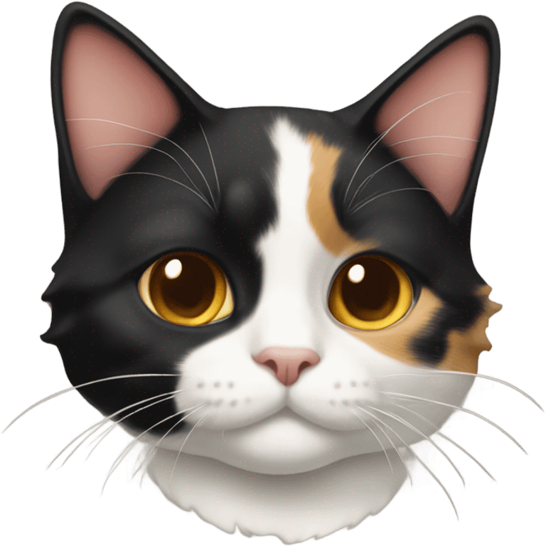 Calico cat with tuxedo cat  emoji