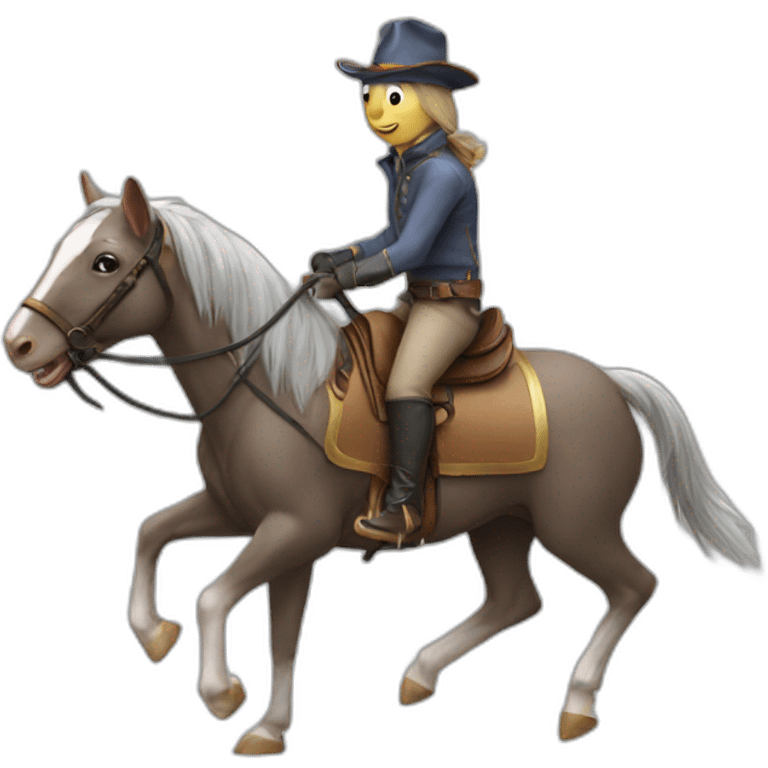 rat wearing cap riding horse emoji