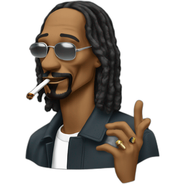 Snoop Dogg smoking a joint emoji