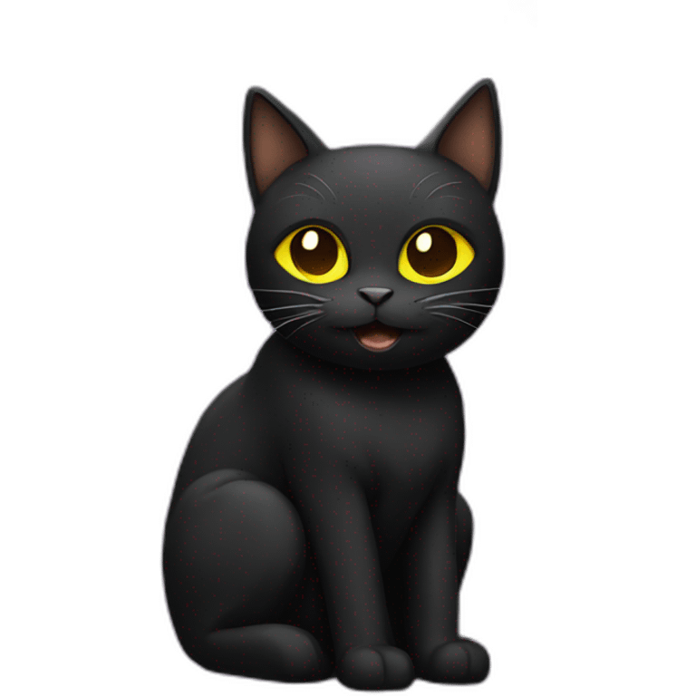 black cat with sunflower around its face emoji