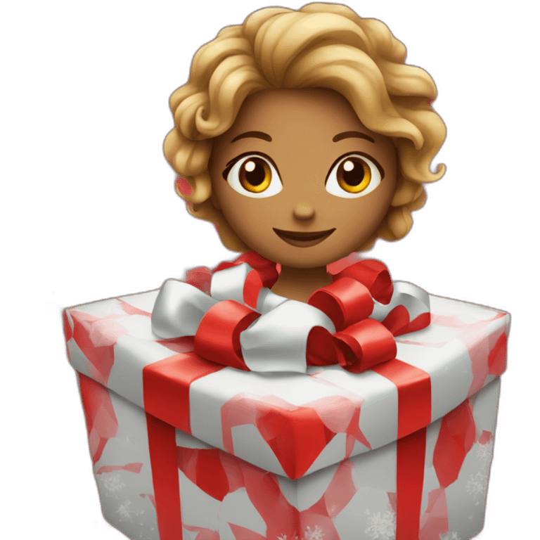 christmas girl in the red box emoji