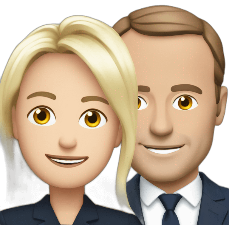 Macron avec marine lepen emoji