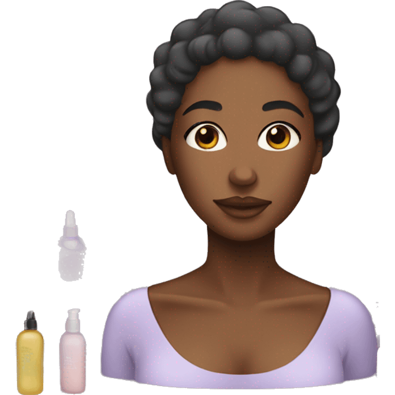 colored woman doing skincare emoji