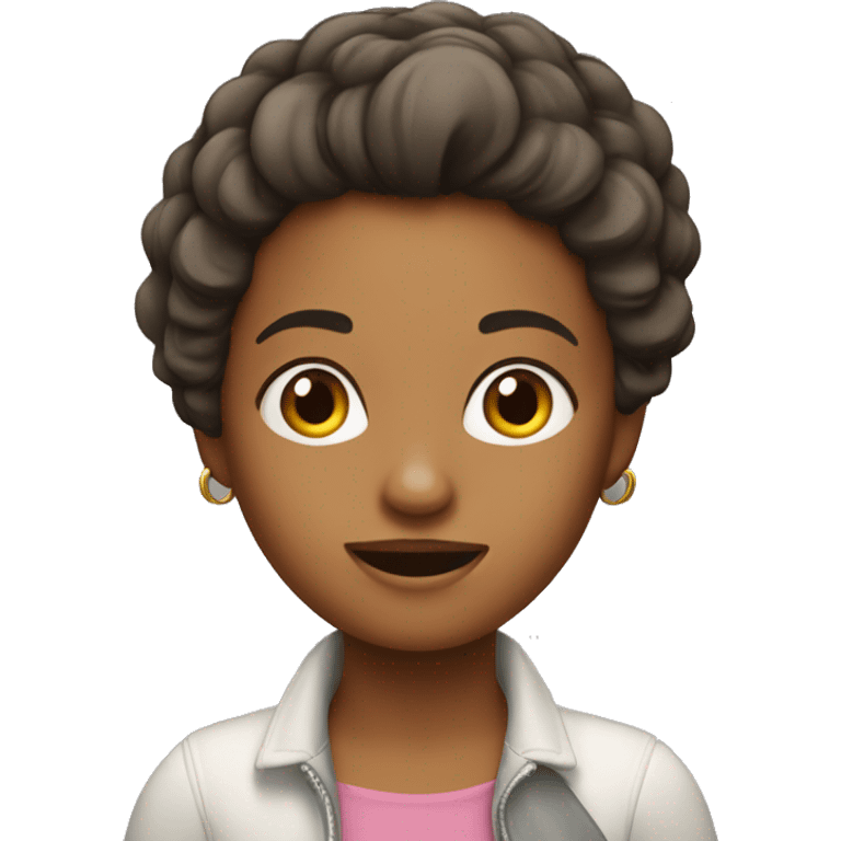 Menina de cabelo cacheado emoji