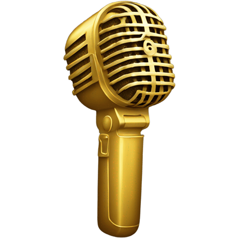 A golden microphone or a sparkling press badge emoji