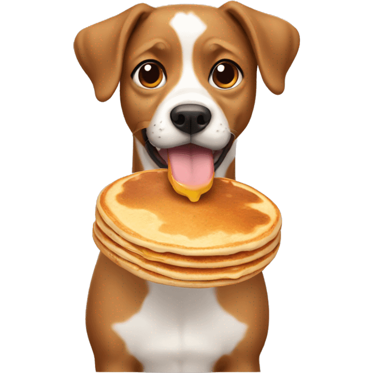 Dog with a pancake emoji