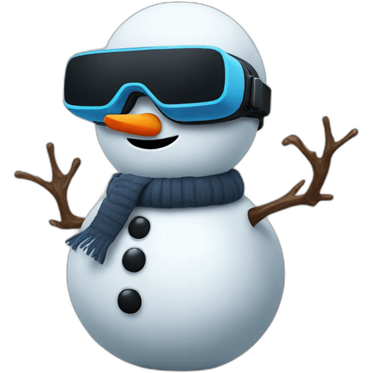 snowman wearing vr headset emoji