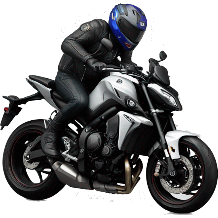 Man doing wheelie on Yamaha mt-10 emoji