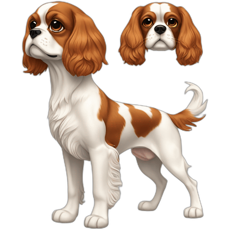 dog Cavalier King Charles Spaniel full body emoji