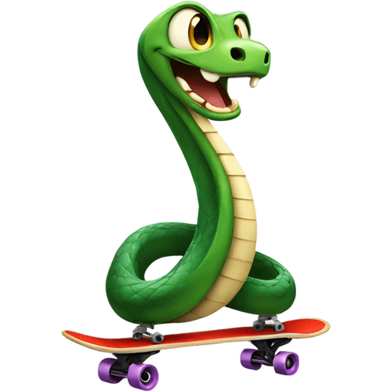 A snake on a skatboard emoji