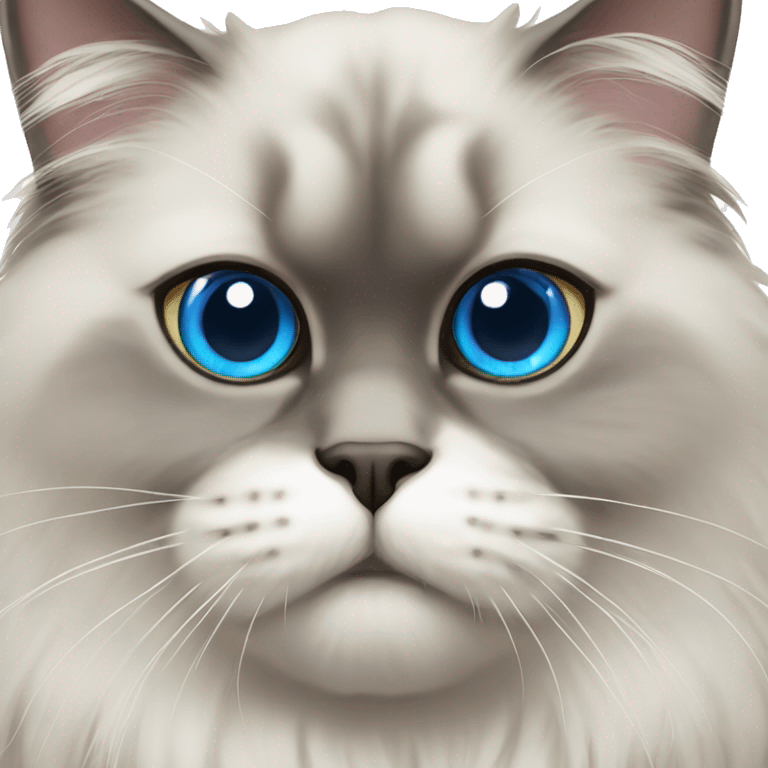 Persian cat with blue eyes emoji