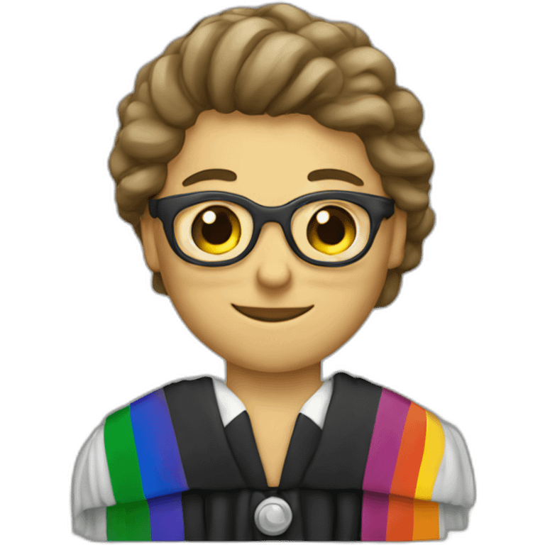 judge with pride flag emoji