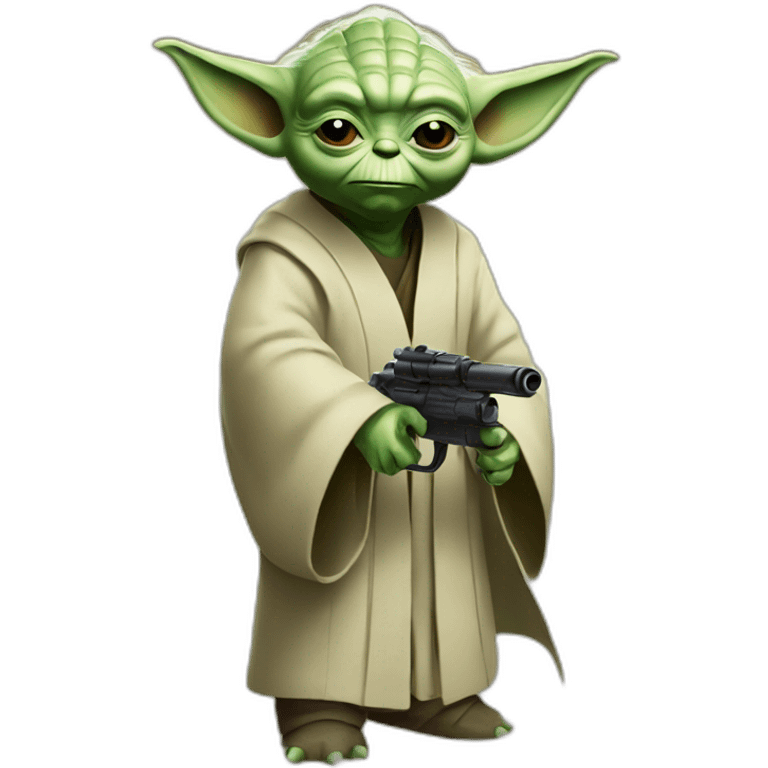 Master yoda with a gun emoji