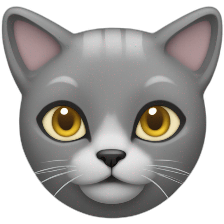 a grey beehive cat with no pattern all over emoji