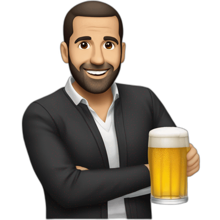 Macron-bois-une-biere-avec-drake emoji