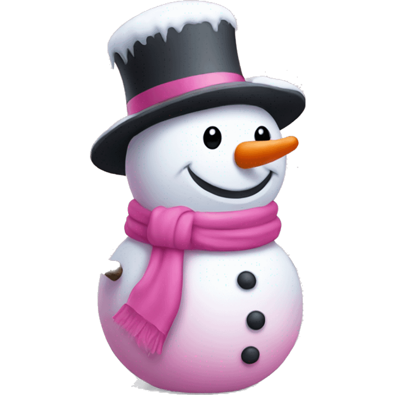 Pink snowman emoji