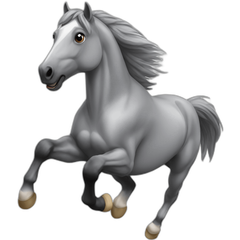 Jumping gray horse emoji