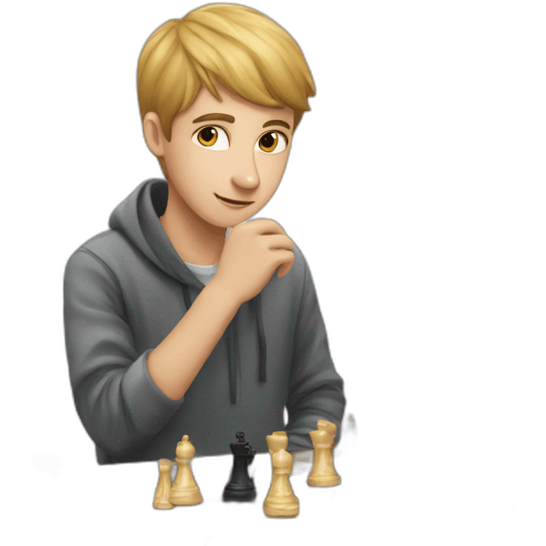 A boy playing chess emoji