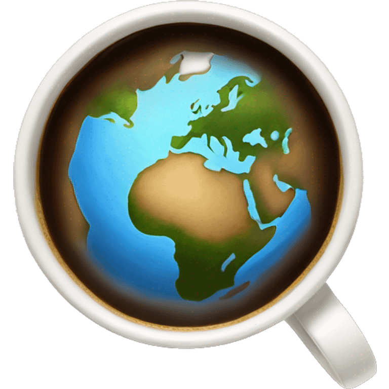 this same excat cup of coffe filed entirely withthe earth. it's content "the earth" shows. emoji